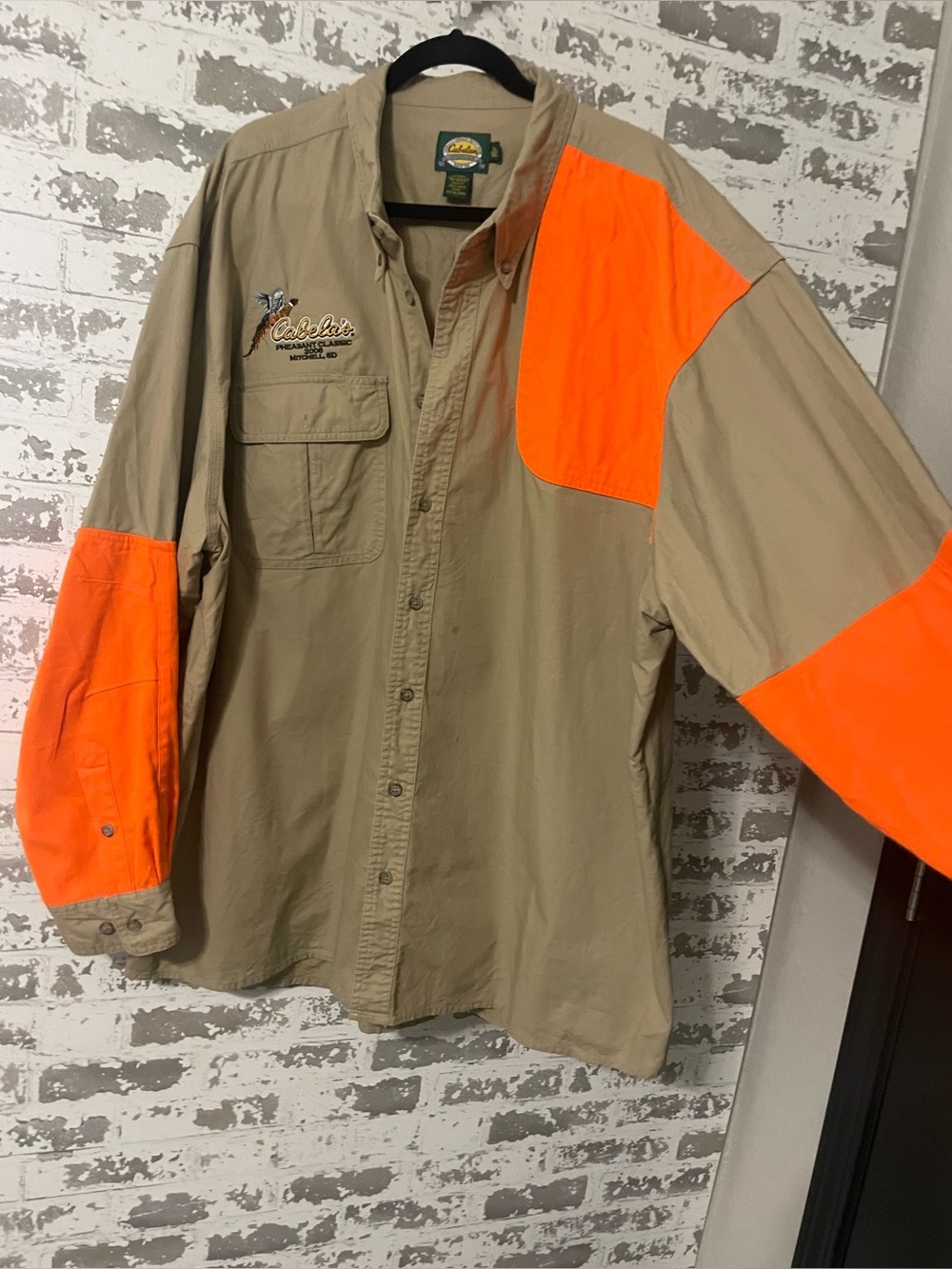 Cabela's Tan and Bright Orange Lightweight Hunting Shirt Jacket 3X - Picture 2 of 7